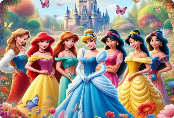 Prenses Dikdörtgen Pasta Yenilebilir Resim Baskı 28*19 cm ürün görseli