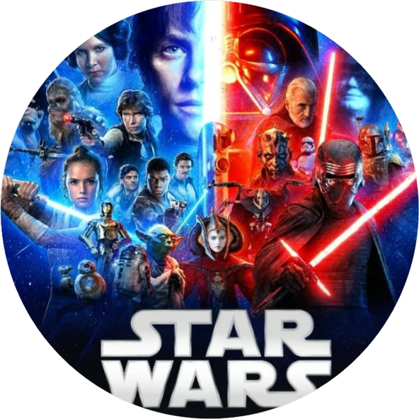 Starwars Yuvarlak Pasta Yenilebilir Resim Baskı 20 cm ürün görseli