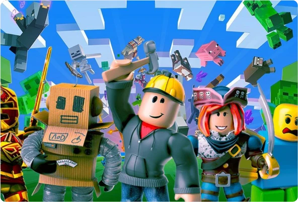 Roblox Dikdörtgen Pasta Yenilebilir Resim Baskı 28*19 cm ürün görseli 1