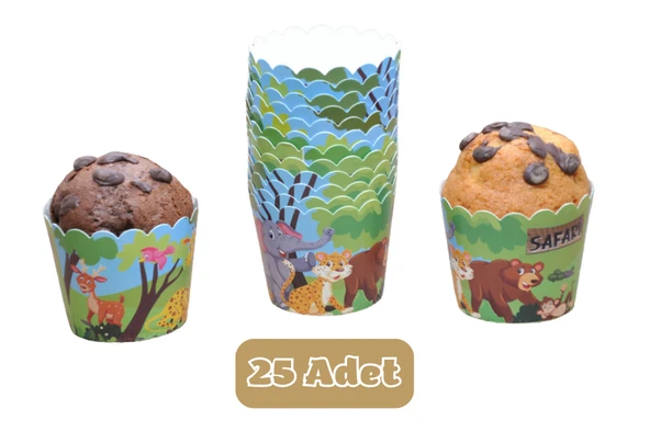 Safari Temalı Cupcake Muffin Kalıbı ürün görseli
