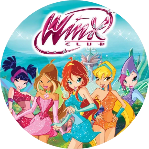 Winx Yuvarlak Pasta Yenilebilir Resim Baskı 20 cm ürün görseli 1