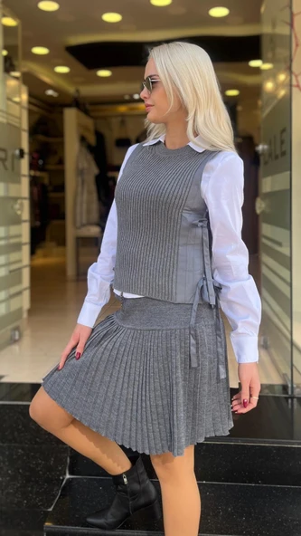 KUMAŞ GARNİLİ TRİKO YELEK ürün görseli 1