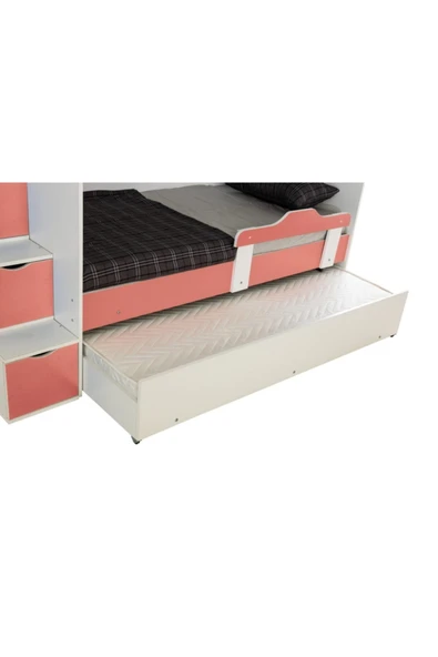 Güven Mobilya  90*190 Deniz Beyaz / Pembe 3 Yataklı Okyanus Kiwi Ranza - 3