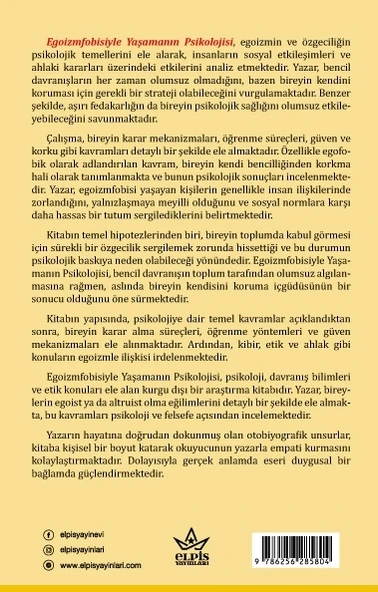 Egoizmfobisiyle Yaşamanın Psikolojisi - Alican Yeşin - Elpis Yayınları - Resim 2