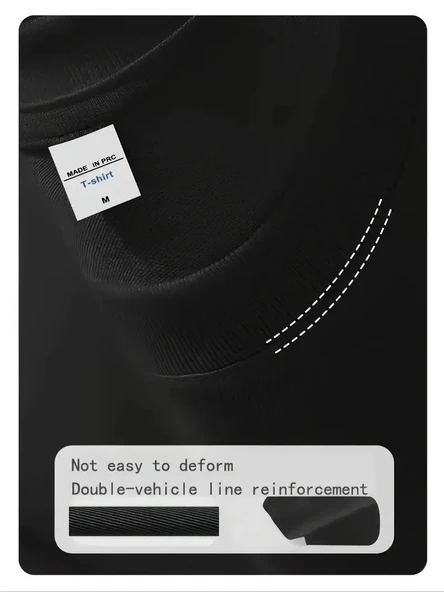 20/1 Penye Compack Day One Baskılı Oversize Bisiklet Yaka T-shirt - Siyah - Resim 4