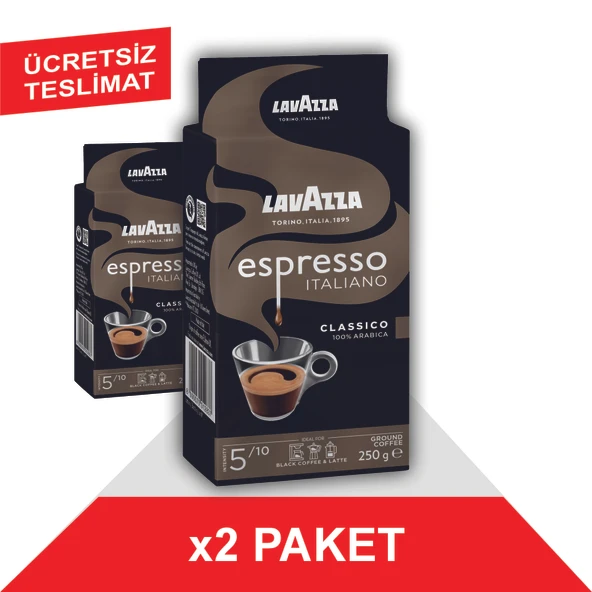 Lavazza Espresso Classico Italiano Filtre Kahve (250gr) x2