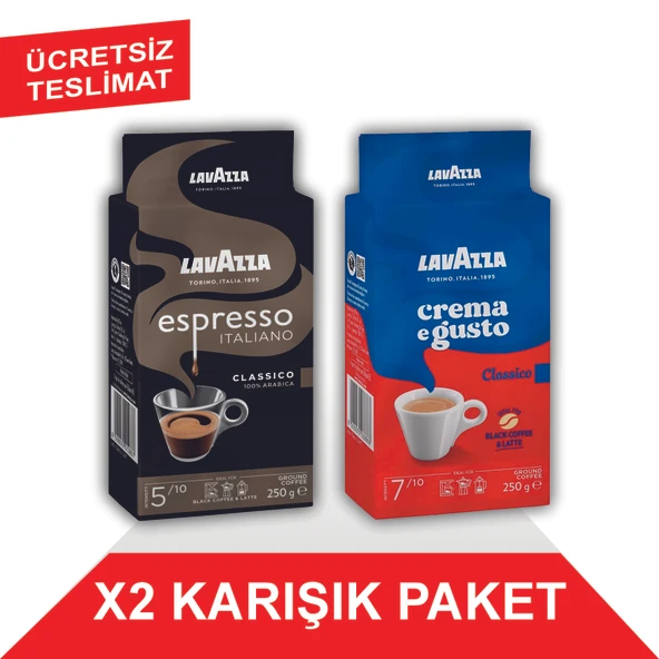 Lavazza Espresso Classico Italiano + Crema e Gusto Filtre Kahve (250gr) 2'Li Paket