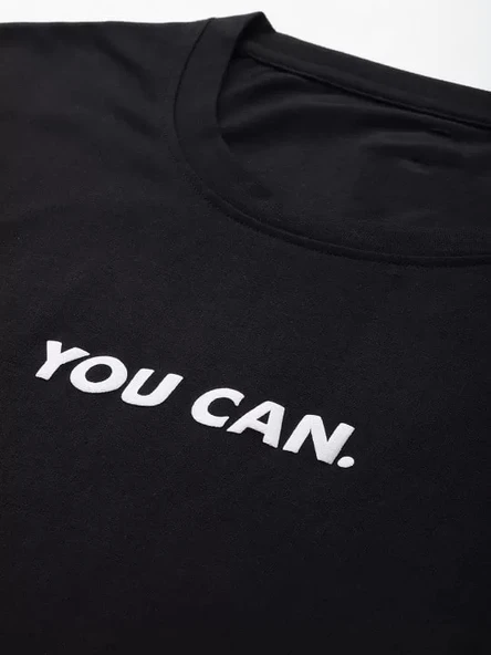 Kadın Baskılı Oversize T-shirt - Siyah - Resim 4