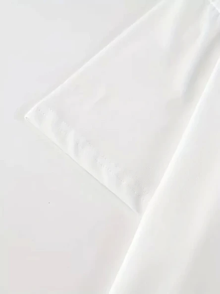 20/1 Penye Compack Baskılı Oversize Kısa Kol Bisiklet Yaka T-shirt - Beyaz - Resim 3