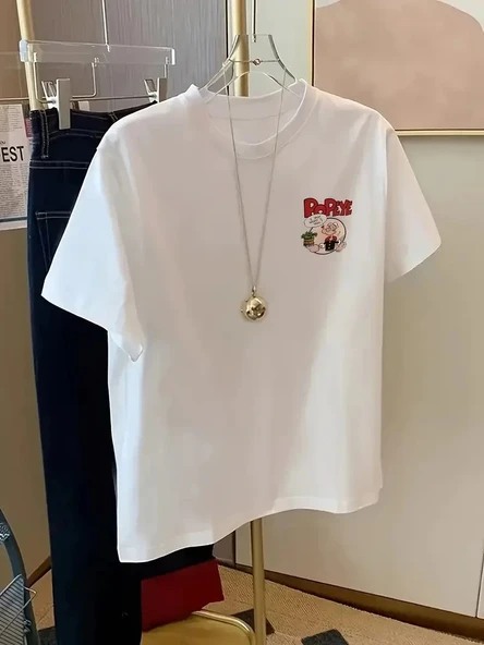 Erkek Oversize Tişörtü  Popeye the Sailor Retro Vintage Ispanak | Hediye olarak idealdir, farklı boyutları mevcuttur. - - Resim 2