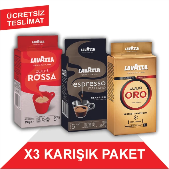 Lavazza Qualita Oro + Qualita Rossa + Espresso Classico Italiano Filtre Kahve (250gr) 3'Lü Paket