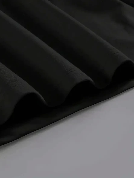 20/1 Penye Compack Baskılı Oversize Kahve Desenli Kadın Kısa Kol Yazlık T-shirt - Siyah - Resim 3