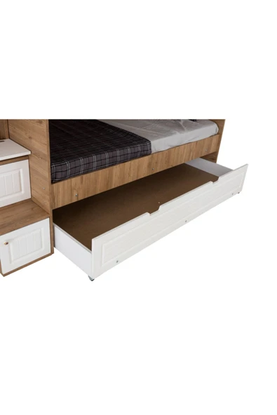 Güven Mobilya  90*190 Ceviz / Beyaz 3 Yataklı Okyanus Membran Kiwi Ranza - 4