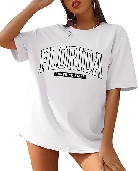 Kadın Bisiklet Yaka Baskılı T-shirt - Beyaz - Resim 4