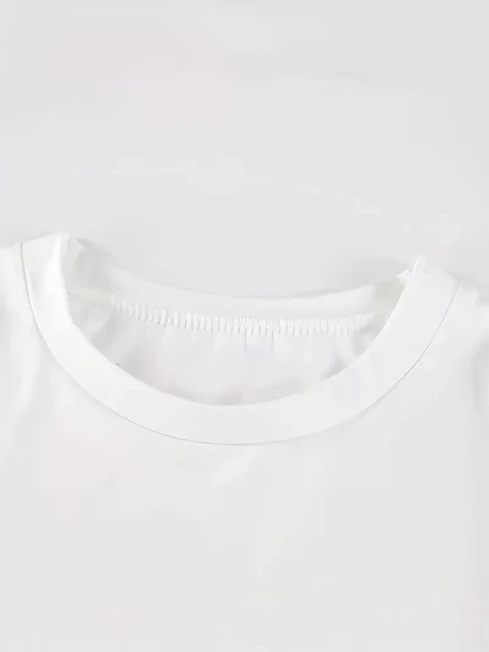 20/1 Penye CompackNew York Baskılı Oversize Kısa Kol Bisiklet Yaka T-shirt - Beyaz - Resim 5