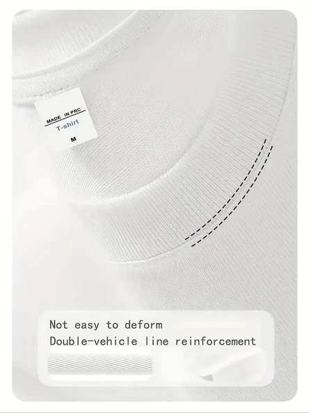 Day One Baskılı Oversize Bisiklet Yaka T-shirt - Beyaz - 4