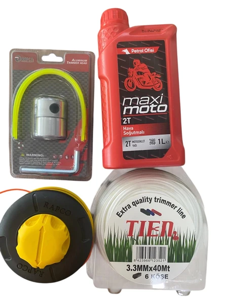 Motorlu Tırpan Seti Örümcek Başlık Misina Otomatik Başlık PO Yağ ürün görseli