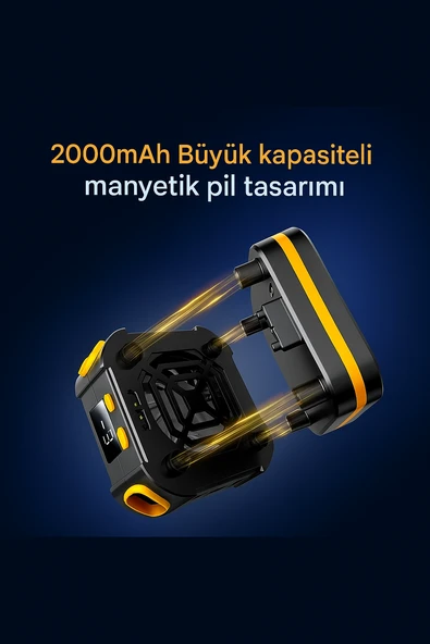 mobil soğutma fanı soğutucu radyatör yarı iletken 2000 mah kablosuz pil manyetik - 7