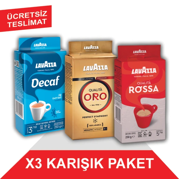 Lavazza Decaf My Easy Day Classico + Qualita Oro + Qualita Rossa Filtre Kahve (250gr) 3'Lü Paket
