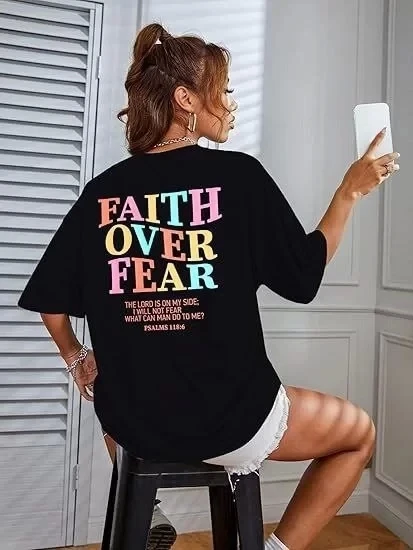 Kadın Bisiklet Yaka Baskılı T-shirt - Siyah - Resim 4