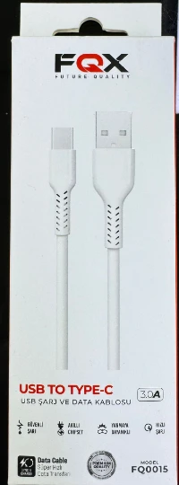 FQX 3.0A USB to Type-C Şarj Kablosu ürün görseli 1