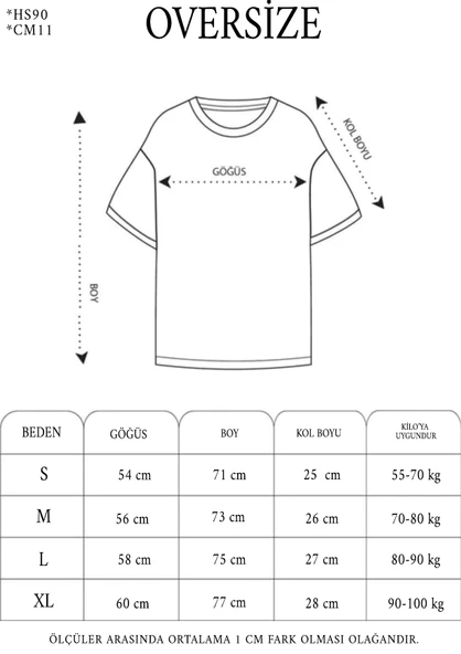 Unisex Baskılı Oversize T-Shirt - Beyaz - Resim 8