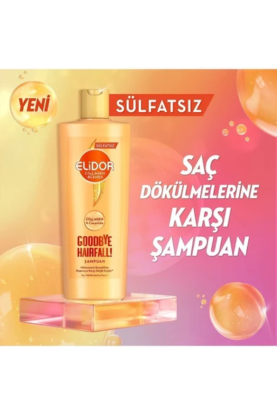 ELİDOR COLLAGEN BLENDS SÜLFATSIZ SAÇ BAKIM ŞAMPUANI GOODBYE HAİRFALL SAÇ DÖKÜLMELERİNE KARŞI 350 ML - 3
