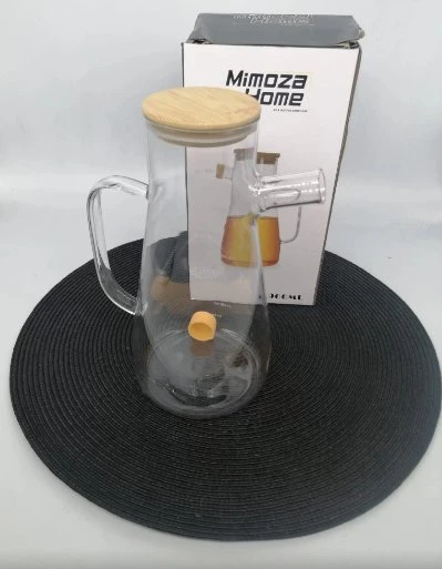 MMZ 264 YAĞDANLIK CAM BAMBU KAPAK 900 ML 1X24