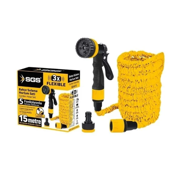 Sgs 7 Fonksiyonlu Bahçe Sulama Hortum Seti 5-15 m - 2