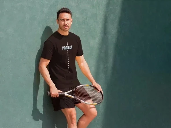 Unisex Bisiklet Yaka Baskılı Oversize T-Shirt - Siyah ürün görseli