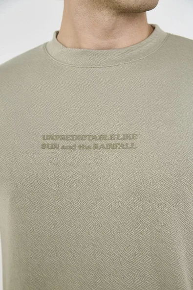 Unisex Bisiklet Yaka Slim fit T-Shirt- Açık Yeşil - Resim 2