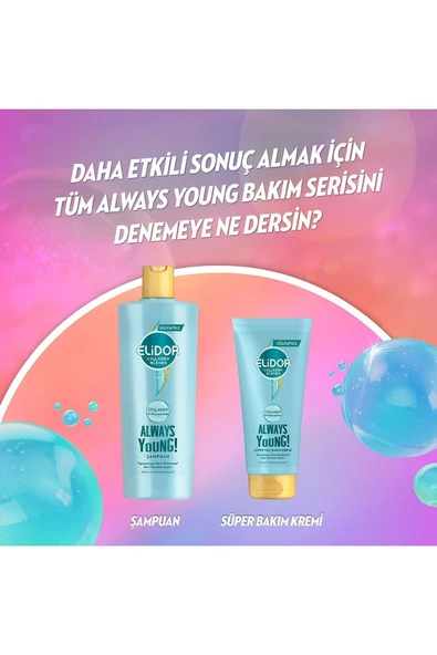 ELİDOR COLLAGEN BLENDS SÜLFATSIZ SAÇ BAKIM ŞAMPUANI ALWAYS YOUNG ONARICI VE YIPRANMA KARŞITI 350 ML - 6