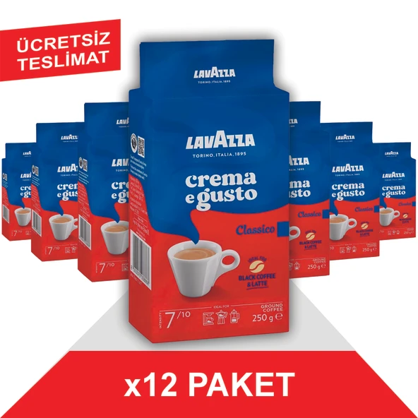 Lavazza Crema e Gusto Filtre Kahve (250gr) x12 ürün görseli 1