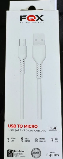 FQX 3.0A USB to micro Şarj Kablosu