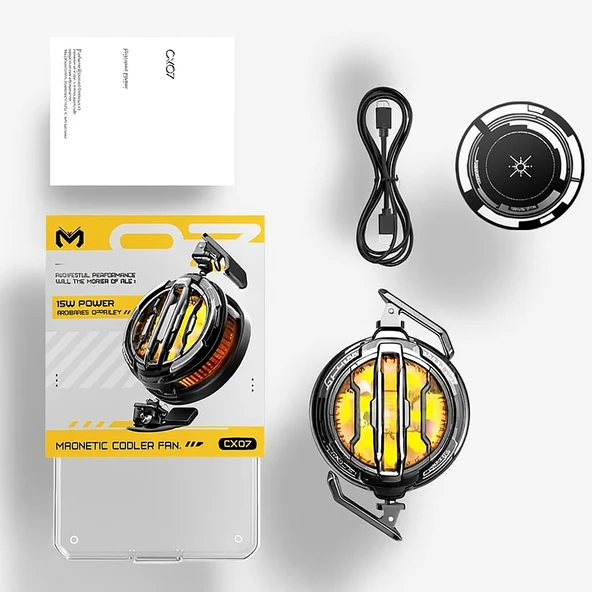 QASUL Magsafe Destekli Ultra Güçlü Telefon Soğutucu Kablolu Rgb Fan - 6