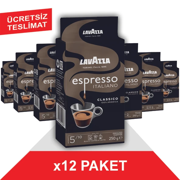 Lavazza Espresso Classico Italiano Filtre Kahve (250gr) x12