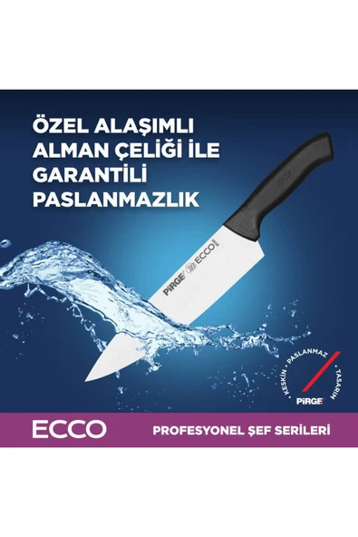 Pirge ECCO ŞEF BIÇAĞI 19 CM SİYAH 38160 - Resim 2