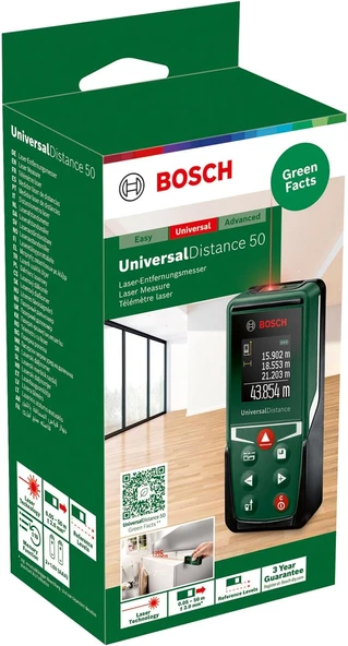 Bosch UniversalDistance 50 Dijital Lazerli Uzaklık Ölçer- 0603672801 - 2