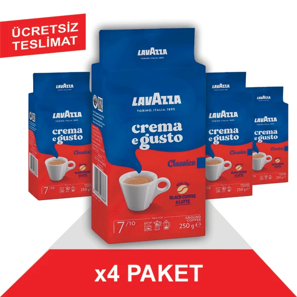 Lavazza Crema e Gusto Filtre Kahve (250gr) x4 ürün görseli