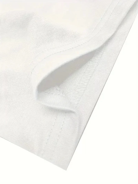 No Risk No Story Baskılı Oversize Bisiklet Yaka T-shirt - Beyaz - Resim 3