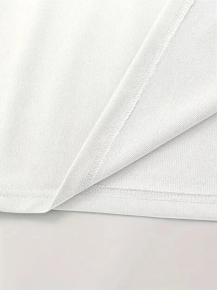 LB Baskılı Ön Arka Oversize Bisiklet Yaka Kısa Kol T-shirt - Beyaz - Resim 2