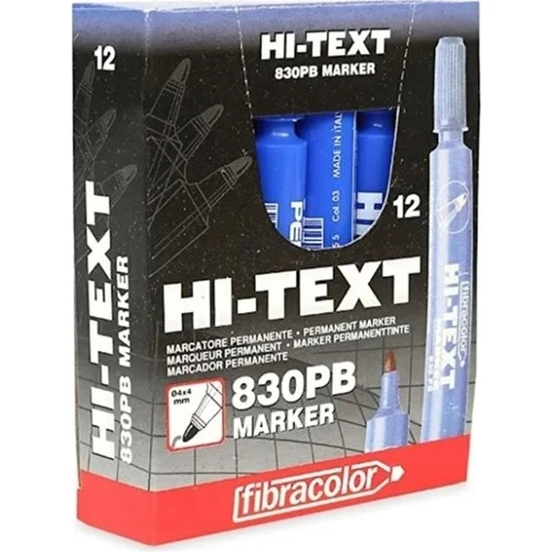 Hi-Text 830PC Mavi Keçeli Kalem Kesik Uç Marker 12’li Paket Yazı & Çizim Kalemi