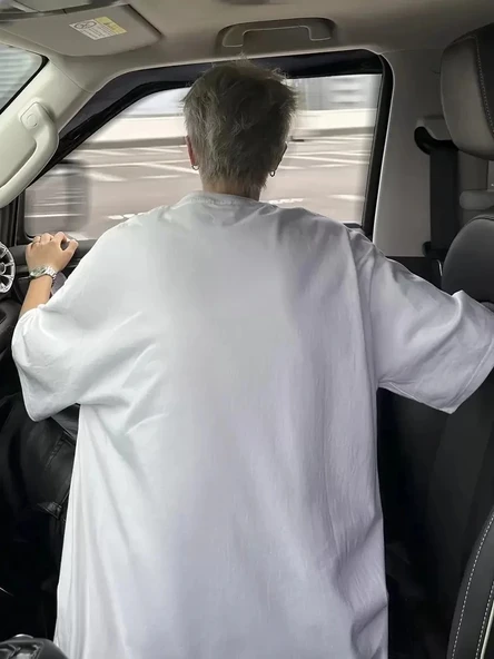 Baskı Erkek Oversive Tişört, Grafik Tişört Erkek Yazlık Outdoor Kıyafetleri, Sporda ve Günlük Giyime Uygun - Beyaz - Resim 4