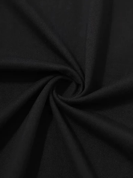 20/1 Penye Compack Uçak Baskılı Oversize Bisiklet Yaka Kısa Kol T-shirt - Siyah - Resim 5