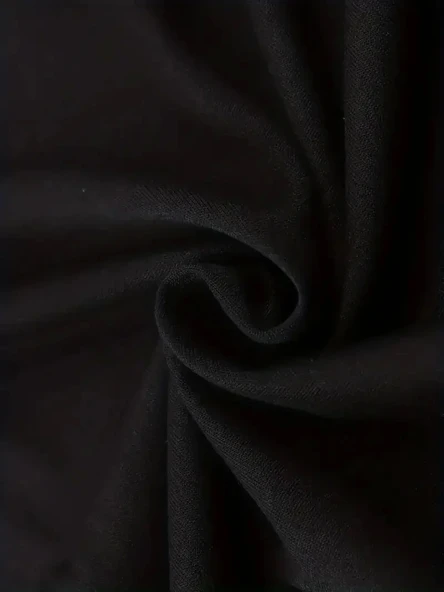 erkekler için Ön Arka Baskılı PERFECTLY günlük Kısa Kol tişört - Siyah - Resim 4