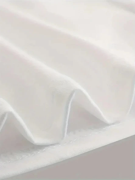 20/1 Penye Compack Ön Arka Ejder Baskılı Oversize Bisiklet Yaka T-shirt - Beyaz - Resim 2