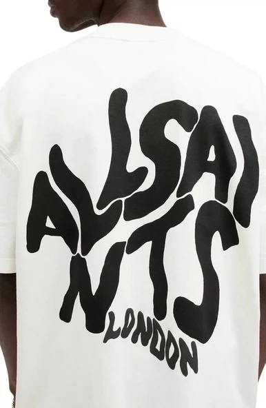 Erkek Baskılı Oversize T-shirt - Beyaz - 2