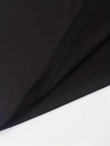 erkekler için Ön Arka Baskılı PERFECTLY günlük Kısa Kol tişört - Siyah - Resim 2