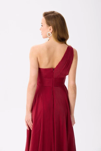 ELBISE UZUN TEK OMUZLU - Resim 5