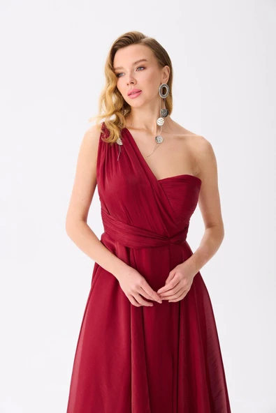 ELBISE UZUN TEK OMUZLU - Resim 2